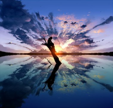 nature-man-in-tree-on-water